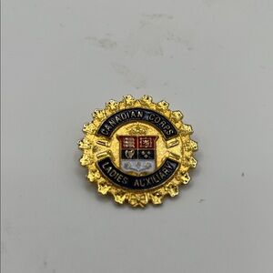 Canadian Corps Ladies auxiliary- plated Gold Enamel Pin